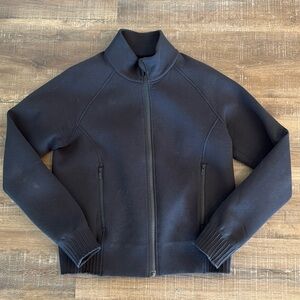 Lululemon black stretch spacer bomber jacket sz 8
